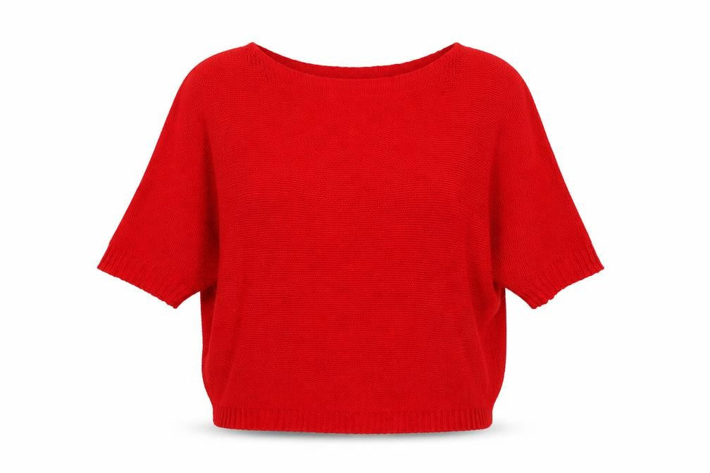 Isabella D. Womens Red Round Neck Acrylic Pullover Jumper Size M
