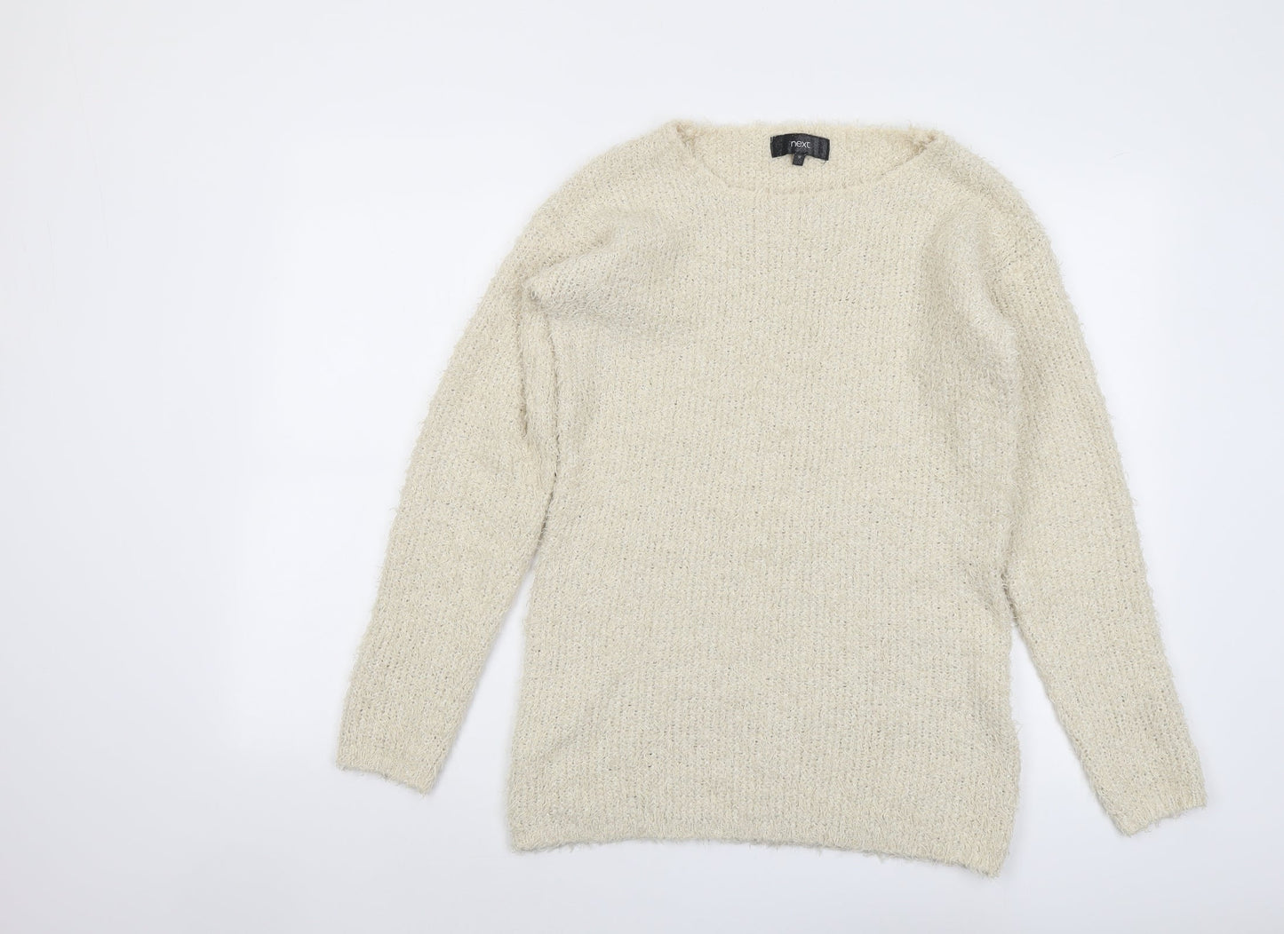 NEXT Womens Beige Round Neck Polyester Pullover Jumper Size 10
