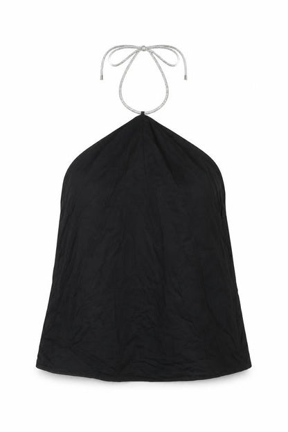 H&M Womens Black Viscose Basic Blouse Size S Halter