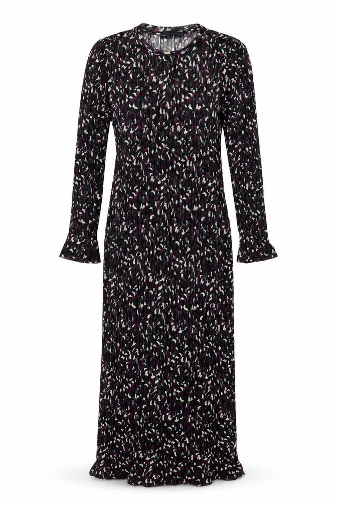 Marks & Spencer Womens Black Geometric Polyester Maxi Size 10 Round Neck Pullover