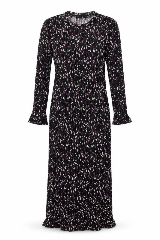 Marks & Spencer Womens Black Geometric Polyester Maxi Size 10 Round Neck Pullover