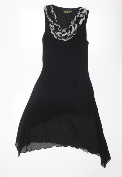 Pussycat London Womens Black Polyester Fit & Flare Size M Scoop Neck Pullover
