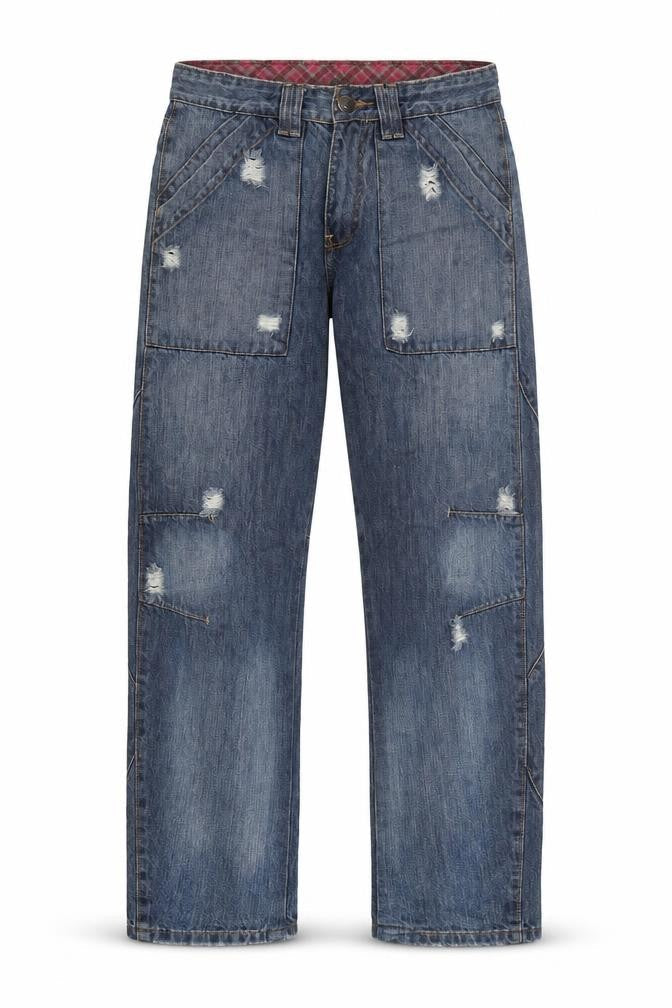 Crosshatch Mens Blue Cotton Straight Jeans Size 30 in Regular Zip
