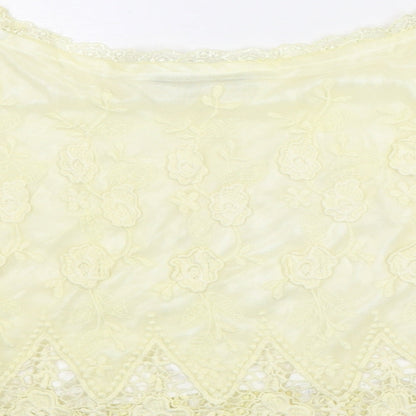 Parisian Collection Womens Yellow Polyester Basic Blouse Size S Off the Shoulder - Size S-M