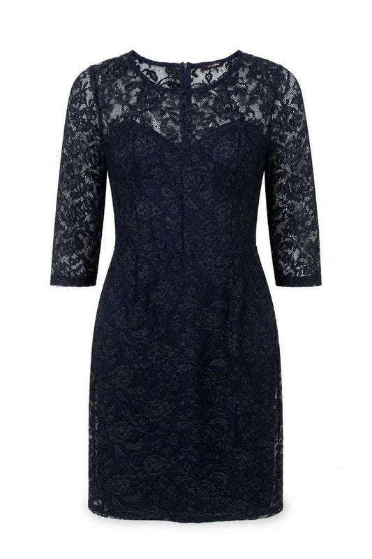 Therapy Womens Blue Floral Polyester Shift Size 12 Round Neck Zip