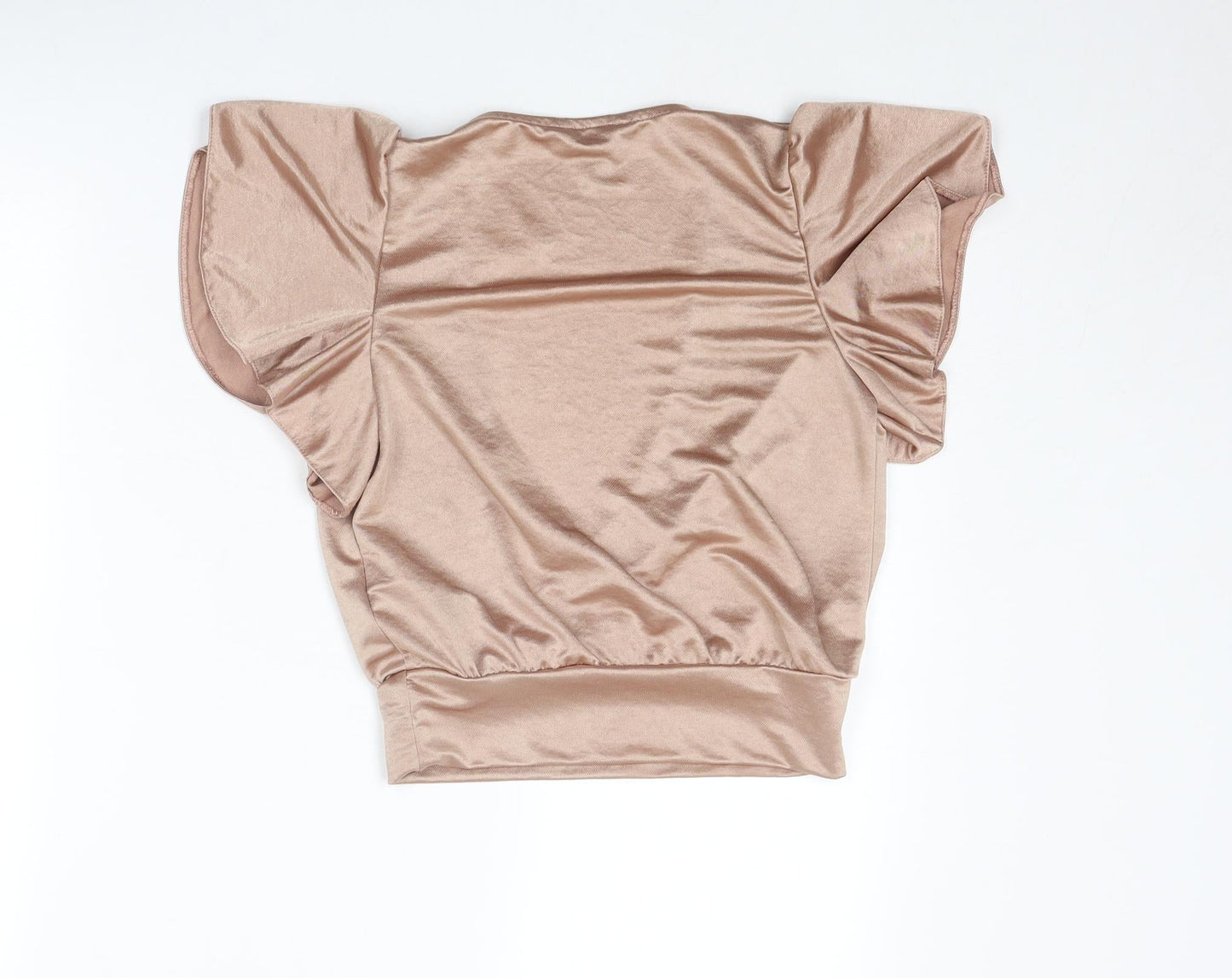 New Look Womens Beige Polyester Basic Tank Size 6 V-Neck