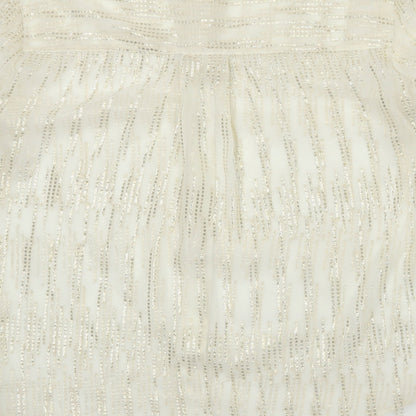 Marks & Spencer Womens Ivory Polyester Basic Button-Up Size 10 Round Neck