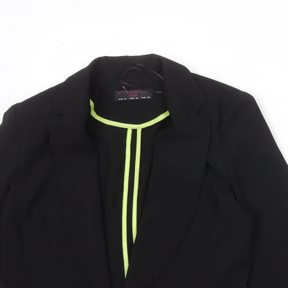 New Look Womens Black Polyester Jacket Blazer Size 10 - Open