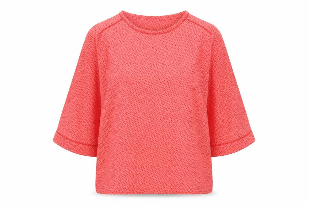 Scotch & Soda Womens Red Geometric Polyester Basic Blouse Size 6 Round Neck
