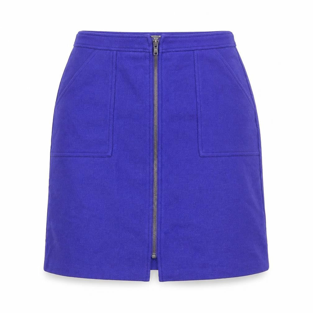 Phase Eight Womens Blue Wool A-Line Skirt Size 12 Zip