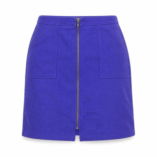 Phase Eight Womens Blue Wool A-Line Skirt Size 12 Zip