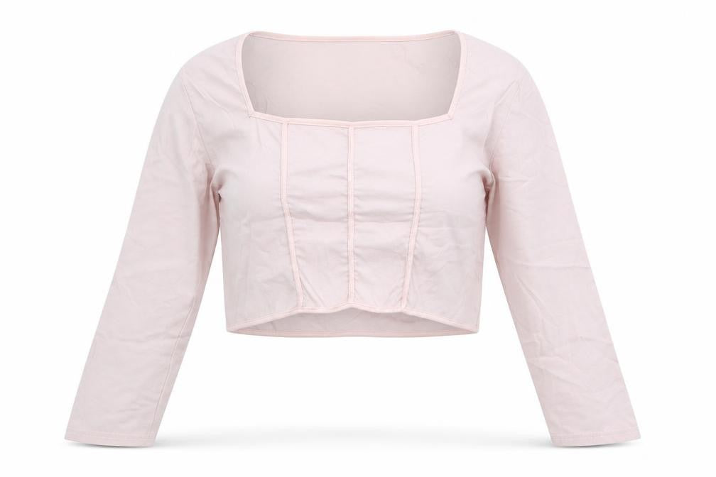 New Girl Order Womens Pink Viscose Cropped Blouse Size 22 Square Neck