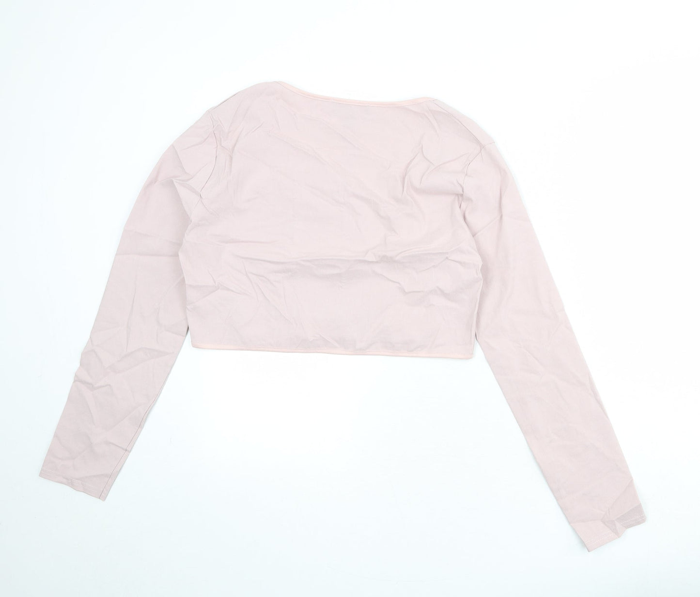 New Girl Order Womens Pink Viscose Cropped Blouse Size 22 Square Neck