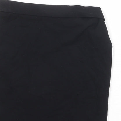 Marks & Spencer Girls Black Viscose Mini Skirt Size 13-14 Years Regular Pull On