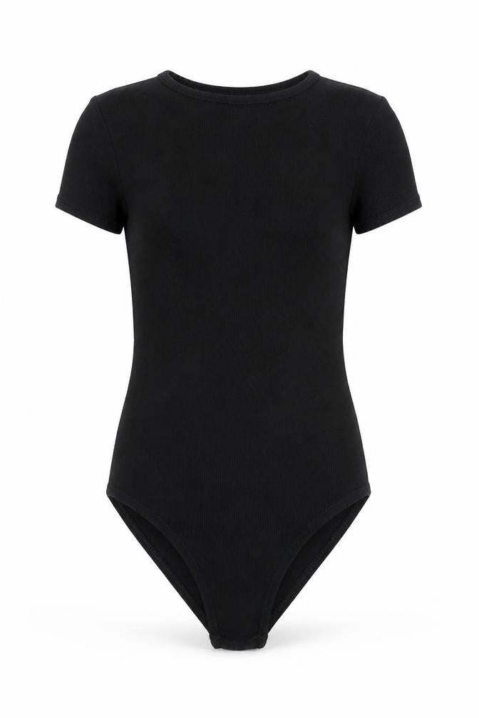 Miss Selfridge Womens Black Polyester Bodysuit One-Piece Size 6 Snap