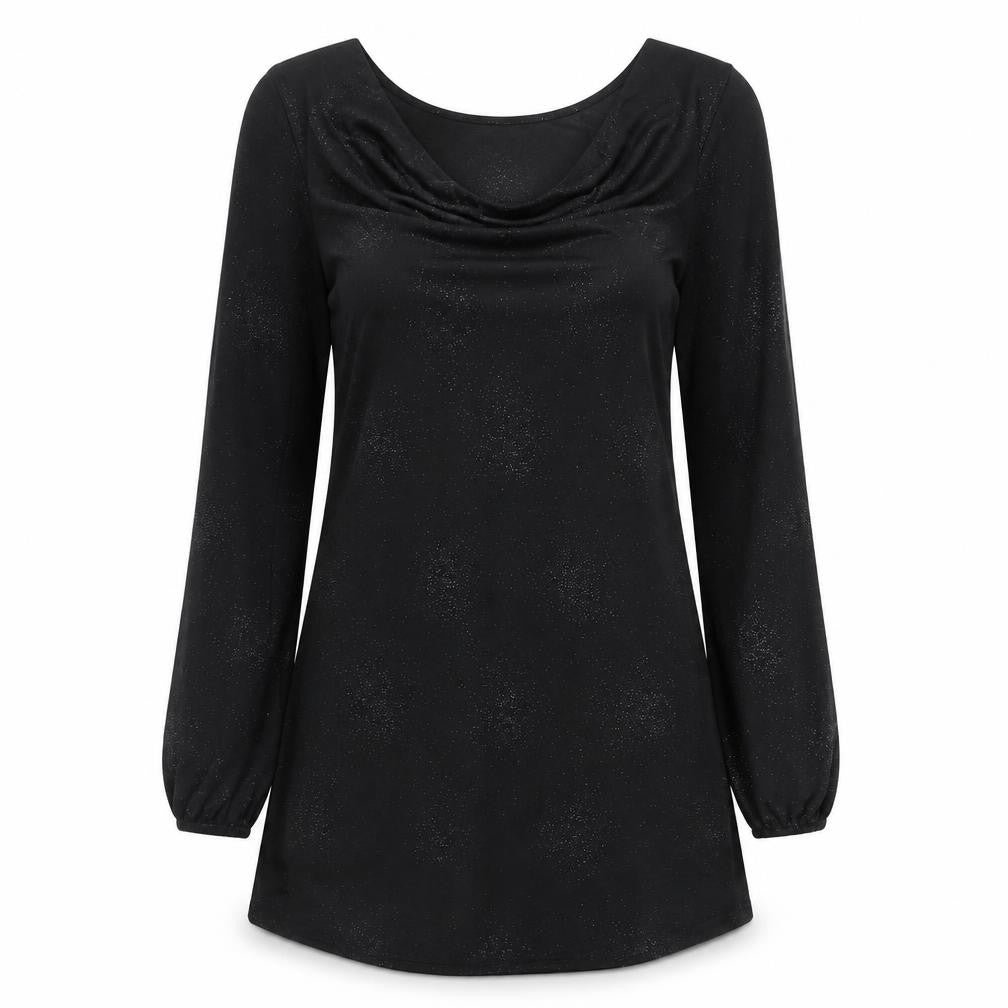 Dorothy Perkins Womens Black Geometric Polyester A-Line Size L Cowl Neck Pullover