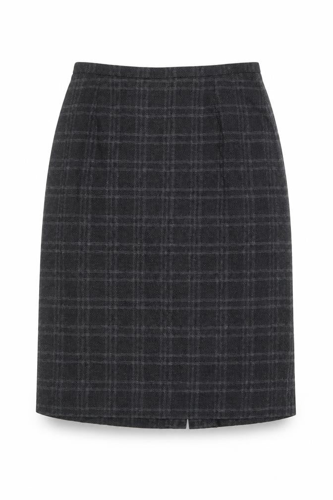 Planet Womens Grey Plaid Polyester A-Line Skirt Size 12 Zip