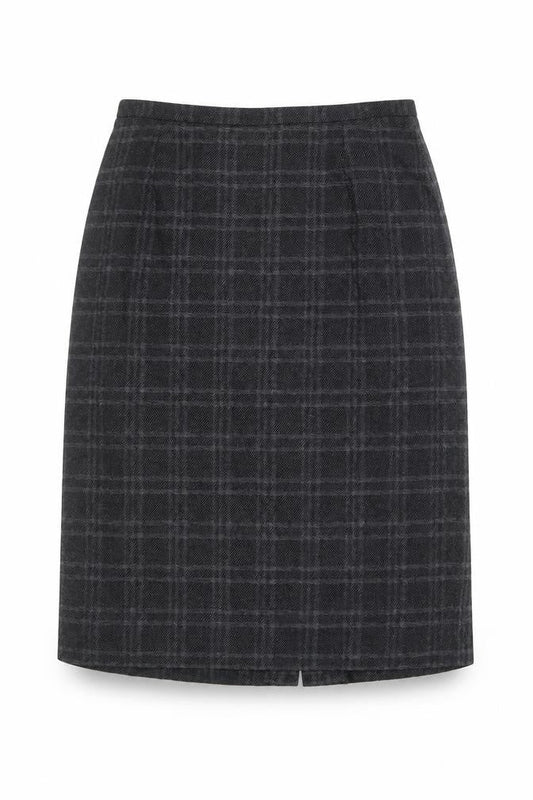 Planet Womens Grey Plaid Polyester A-Line Skirt Size 12 Zip