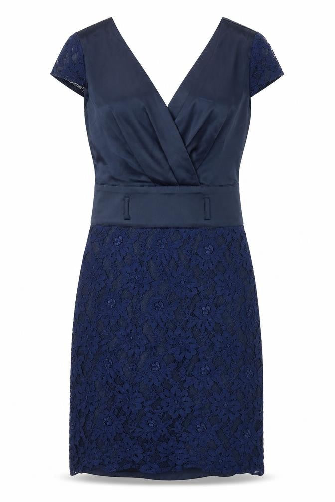 BRZ Womens Blue Floral Polyester A-Line Size 8 V-Neck Zip