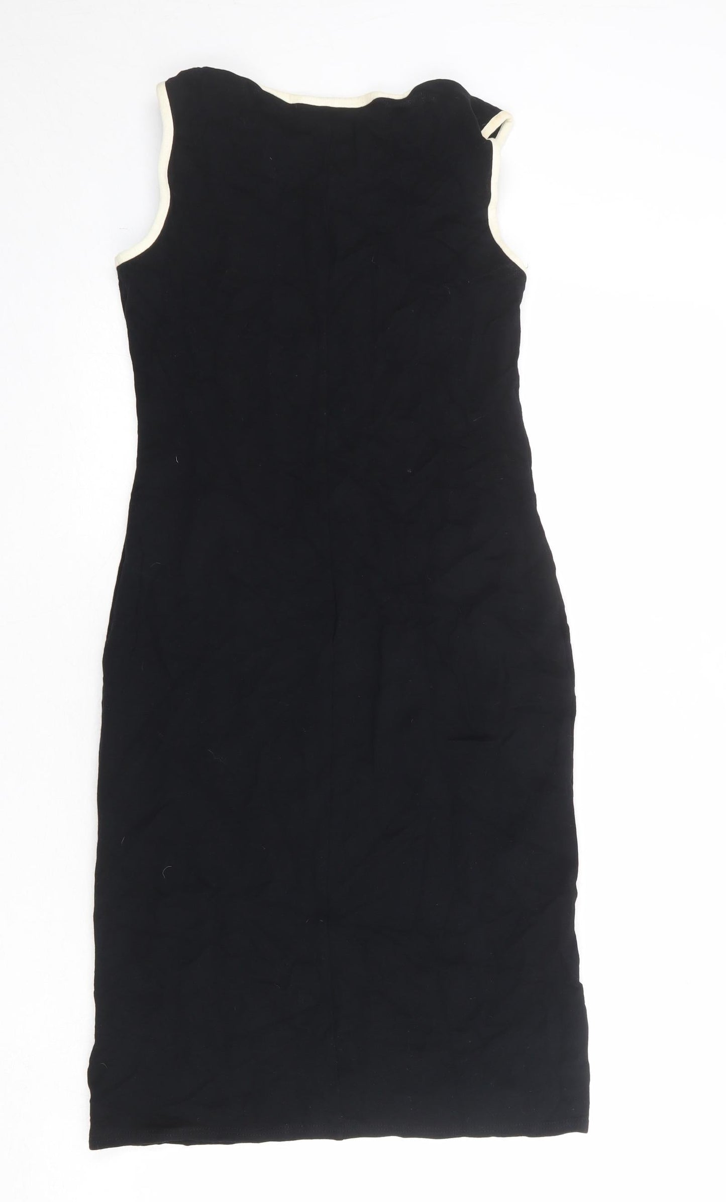 Wallis Womens Black Viscose Shift Size 10 Round Neck Pullover