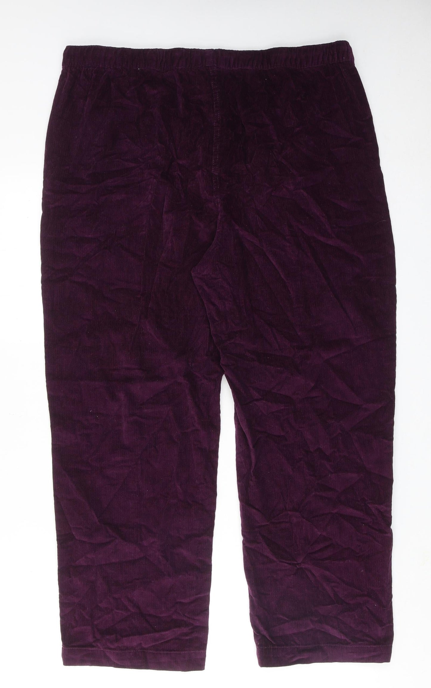EWM Womens Purple Cotton Jogger Trousers Size 34 in Regular Drawstring