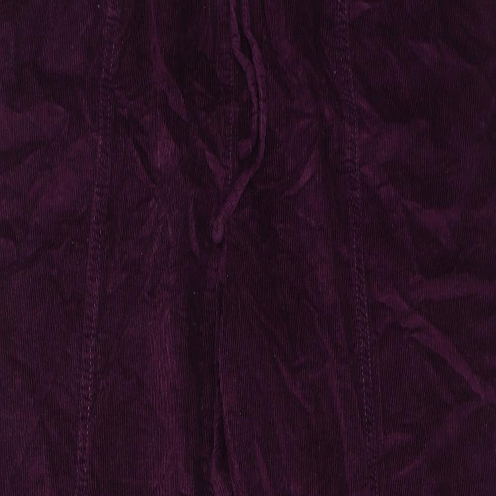 EWM Womens Purple Cotton Jogger Trousers Size 34 in Regular Drawstring