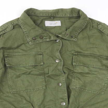 Marks & Spencer Womens Green Jacket Size 10 Button