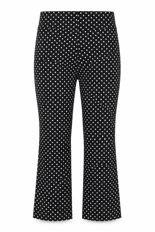 ASOS Womens Black Polka Dot Cotton Trousers Size XS Regular Hook & Eye