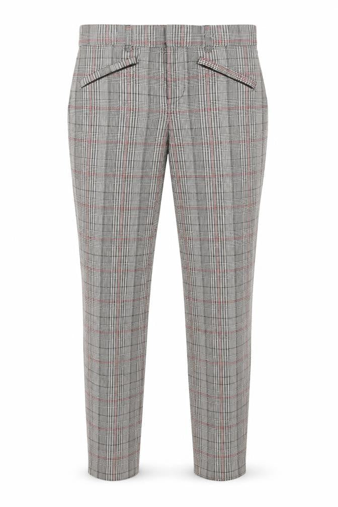 Gap Womens Grey Plaid Cotton Trousers Size 4 Regular Hook & Eye