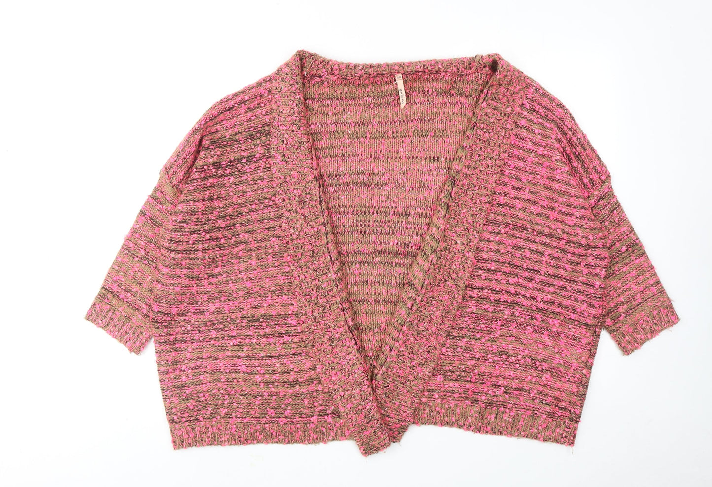 Sweewë Womens Pink V-Neck Acrylic Cardigan Jumper Size S