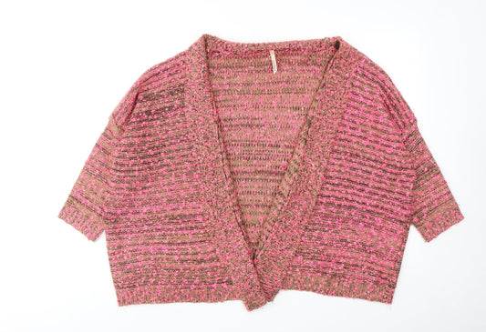 Sweewë Womens Pink V-Neck Acrylic Cardigan Jumper Size S