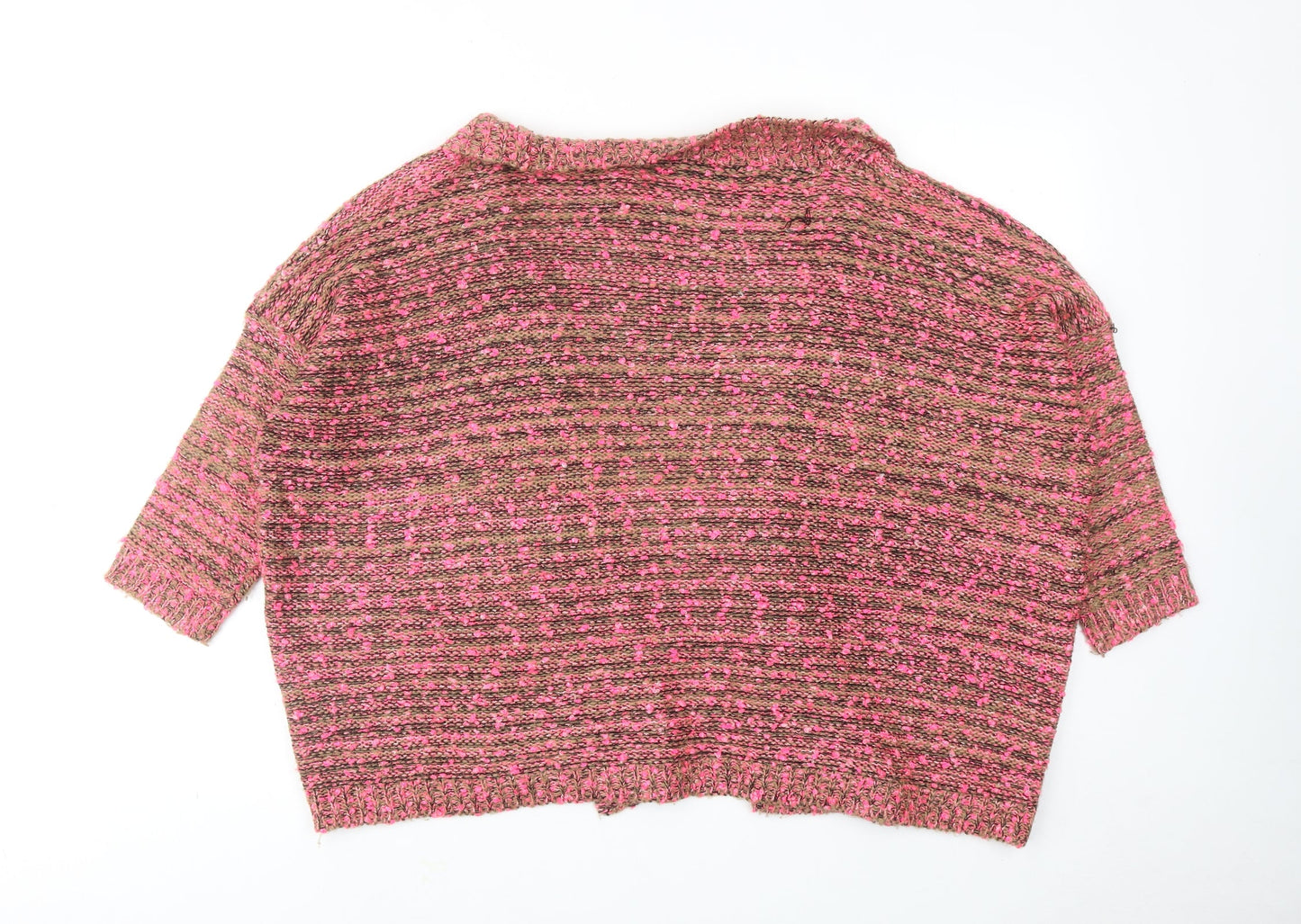 Sweewë Womens Pink V-Neck Acrylic Cardigan Jumper Size S