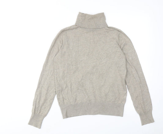H&M Womens Brown Roll Neck Acrylic Pullover Jumper Size S