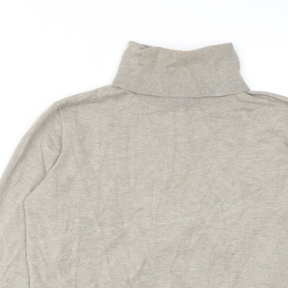 H&M Womens Brown Roll Neck Acrylic Pullover Jumper Size S