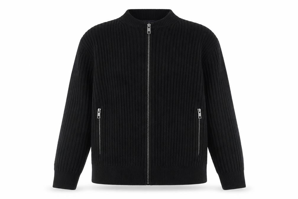 Marks & Spencer Womens Black Round Neck Polyester Full Zip Jumper Size M
