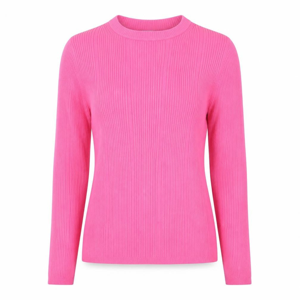 Marks & Spencer Womens Pink Viscose Basic Blouse Size 12 Crew Neck - Ribbed