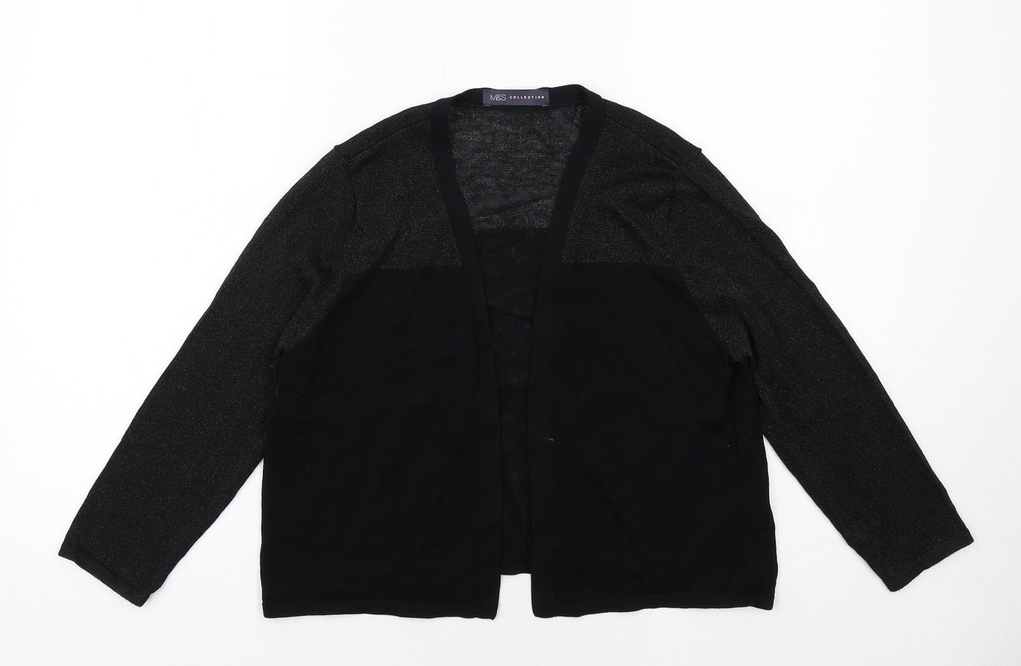 Marks and Spencer Womens Black V-Neck Viscose Cardigan Jumper Size 14
