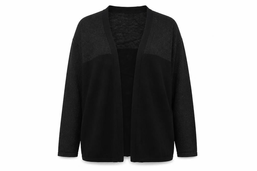 Marks & Spencer Womens Black V-Neck Viscose Cardigan Jumper Size 14