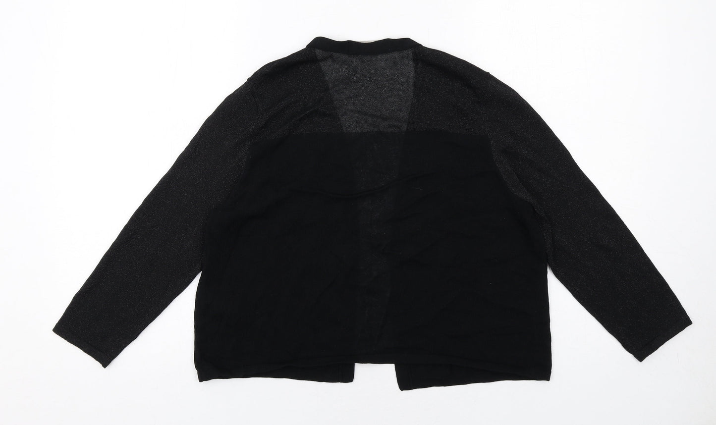 Marks and Spencer Womens Black V-Neck Viscose Cardigan Jumper Size 14