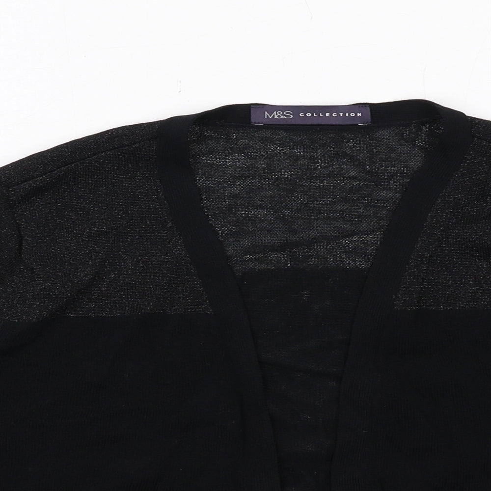 Marks and Spencer Womens Black V-Neck Viscose Cardigan Jumper Size 14