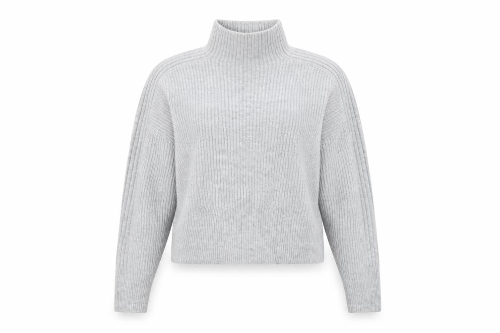 Topshop Womens Grey High Neck Acrylic Pullover Jumper Size M