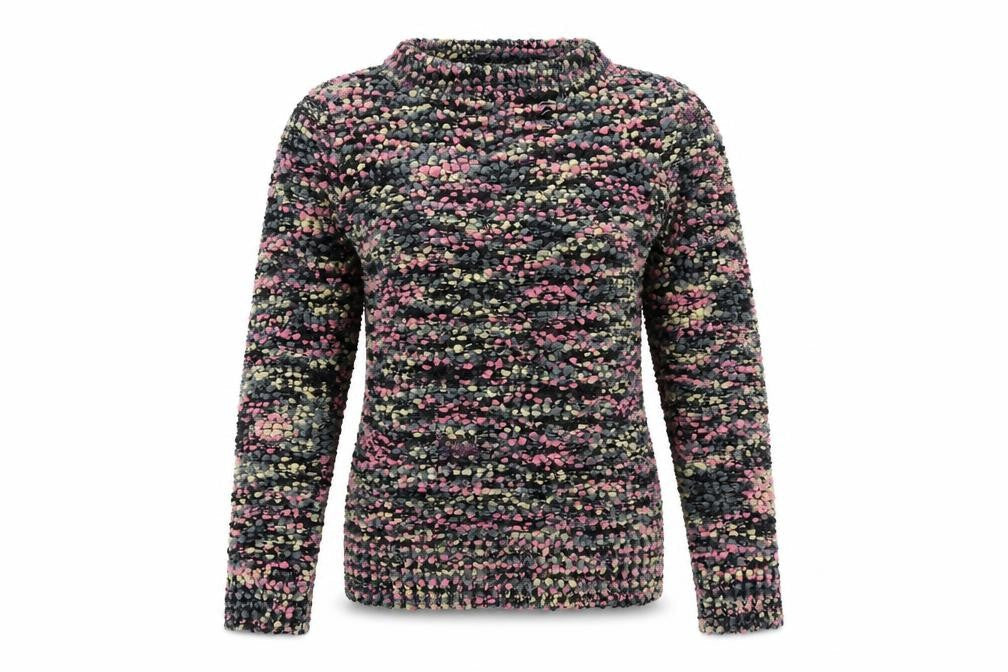 QED London Womens Multicoloured Round Neck Acrylic Pullover Jumper Size S