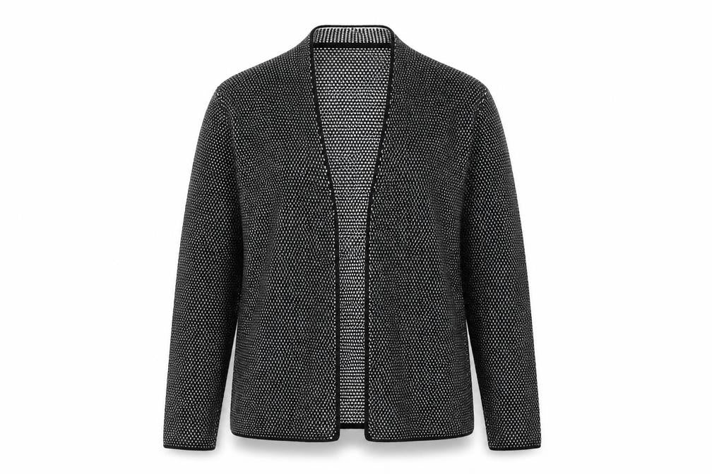 Olsen Womens Black V-Neck Cotton Cardigan Jumper Size 14