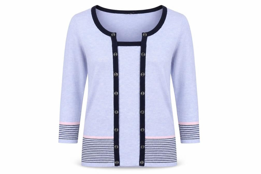 M&Co Womens Blue Round Neck Viscose Pullover Jumper Size 8