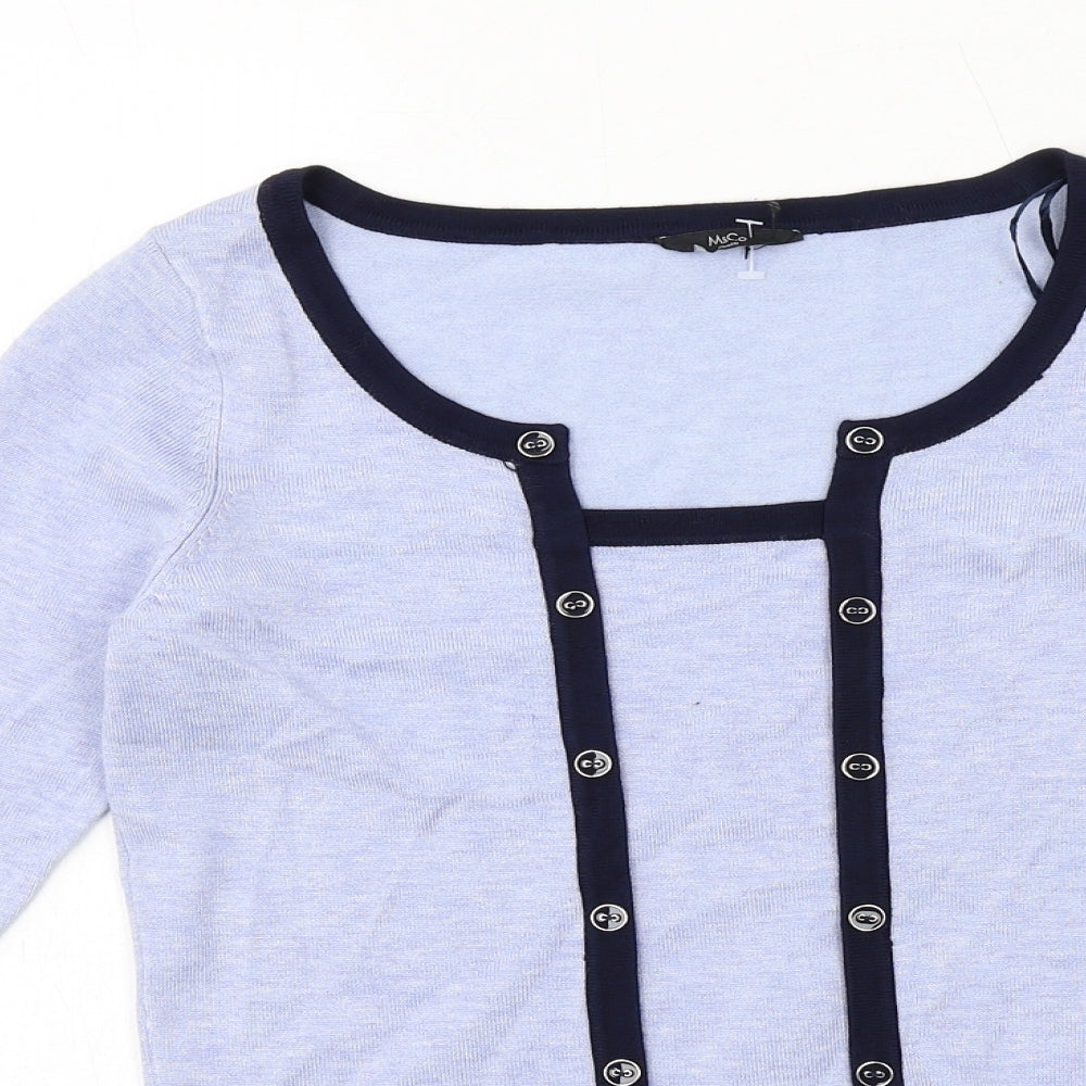 M&Co Womens Blue Round Neck Viscose Pullover Jumper Size 8