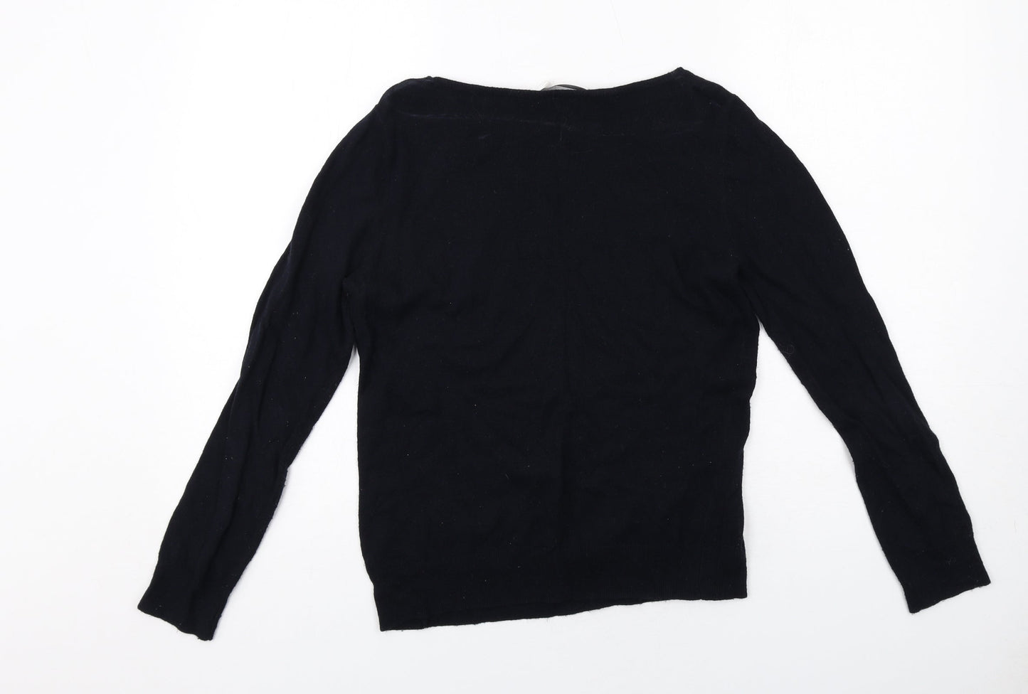 Mint Velvet Womens Black Boat Neck Acrylic Pullover Jumper Size 10 - Star