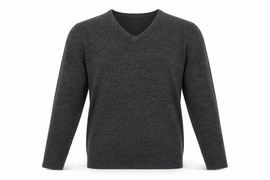 Marks & Spencer Mens Grey V-Neck Acrylic Pullover Jumper Size L Long Sleeve