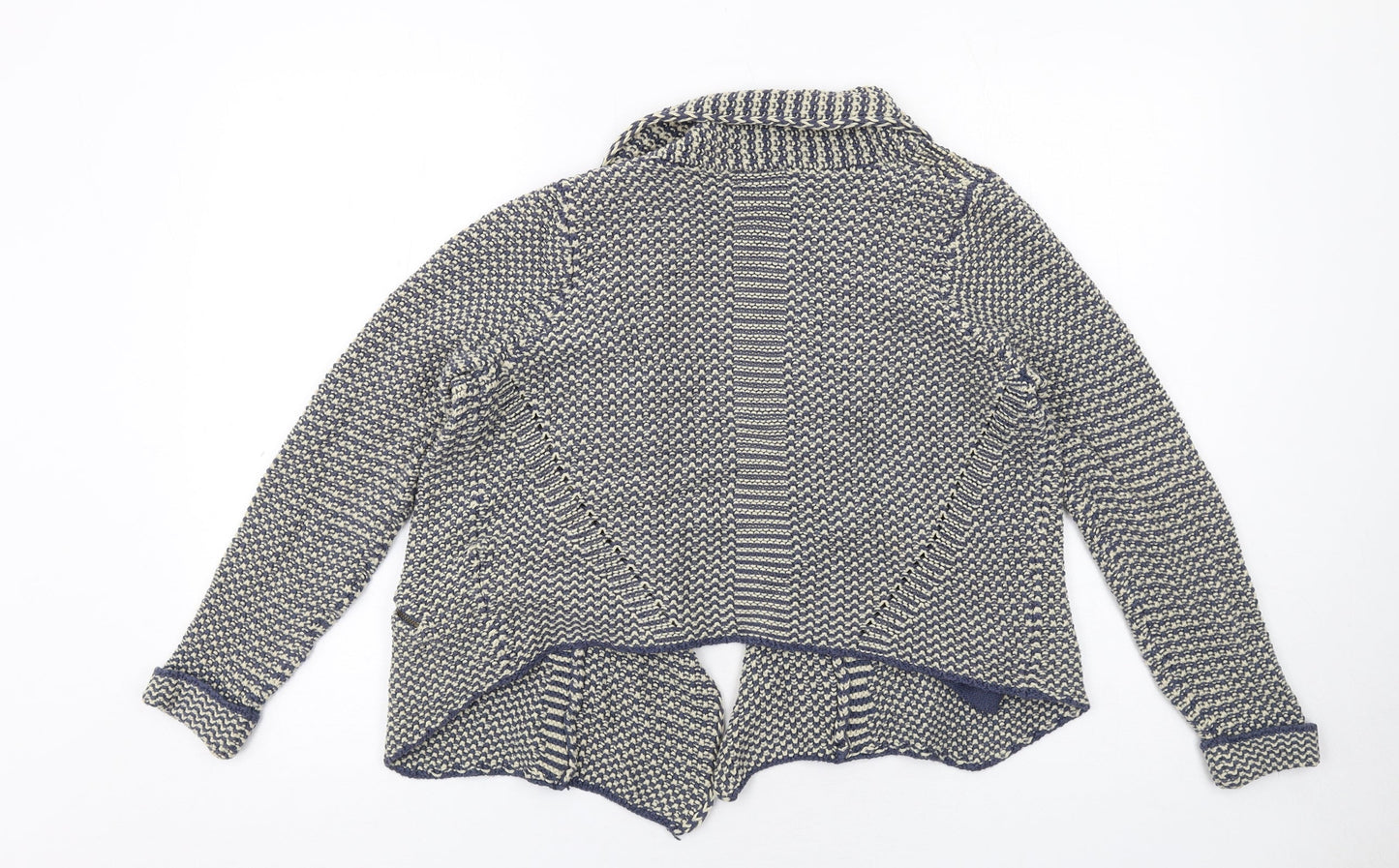 Indigo Womens Blue V-Neck Cotton Cardigan Jumper Size 14