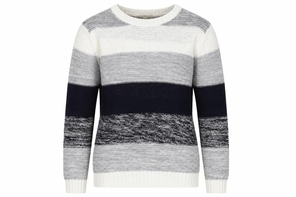 FOREVER 21 Womens Multicoloured Round Neck Striped Cotton Pullover Jumper Size S