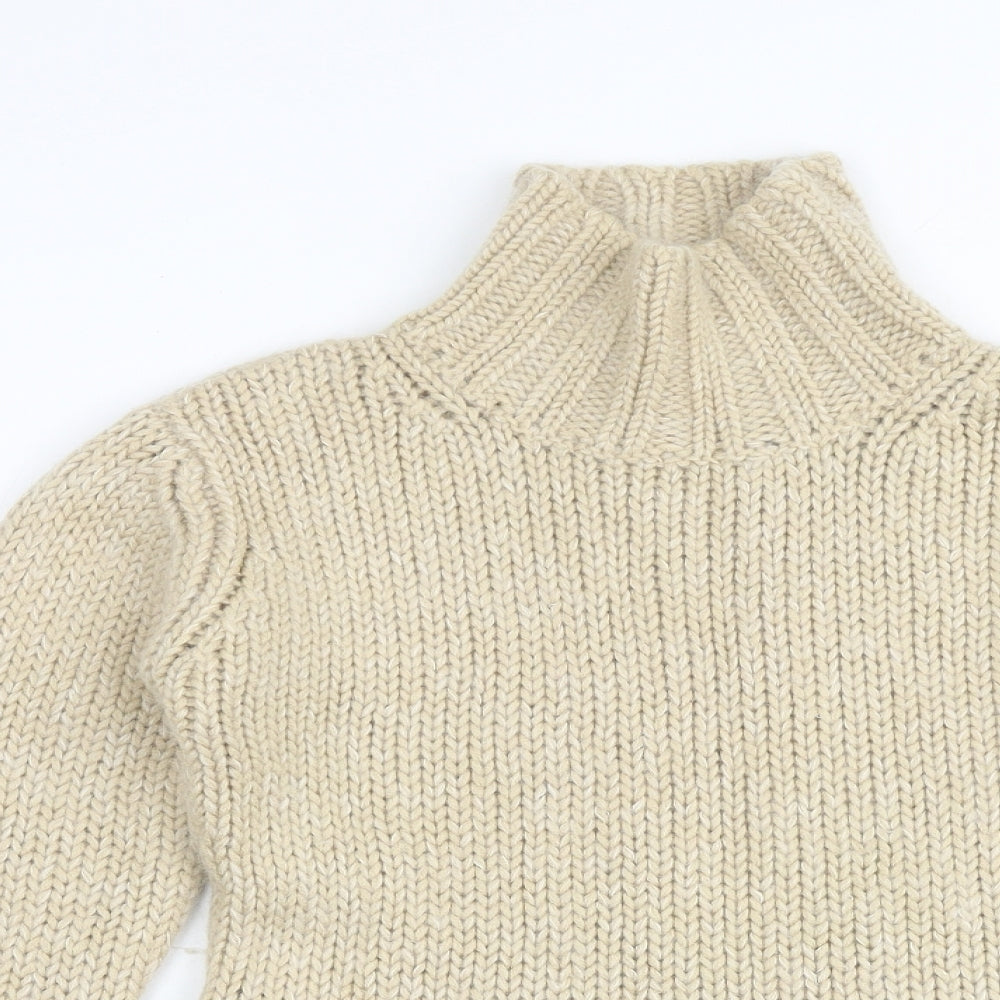 Marc Aurel Womens Beige High Neck Acrylic Pullover Jumper Size 6
